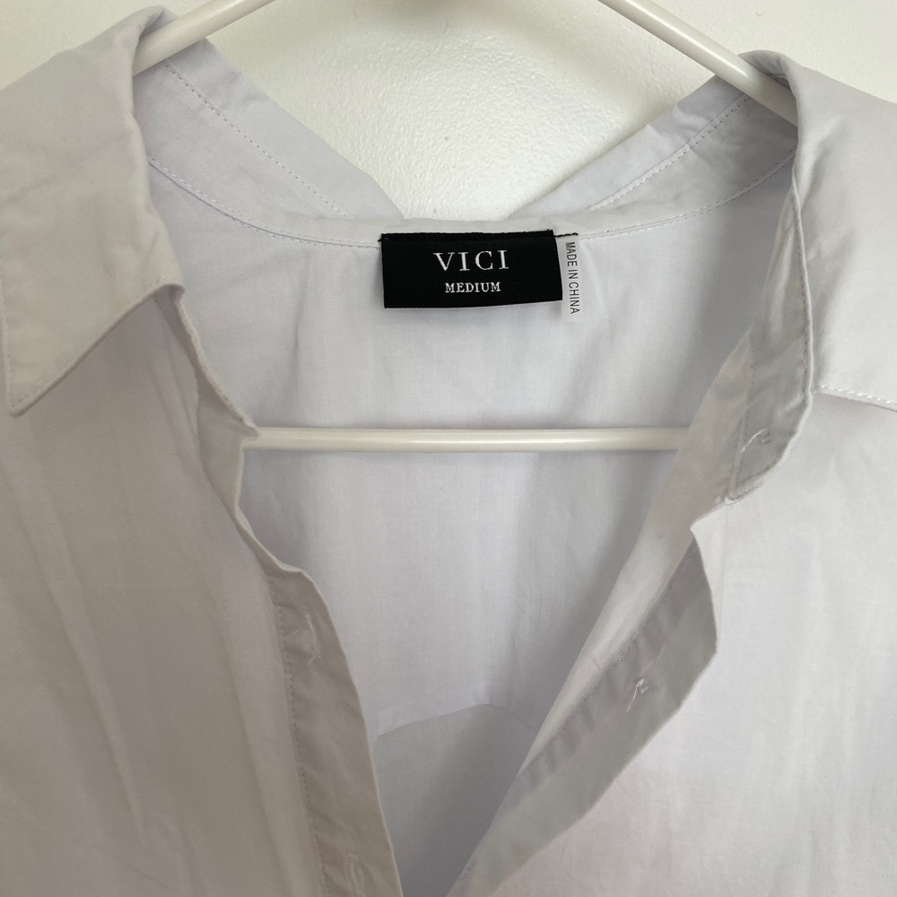 White, Cotton Button Down Top - image 5